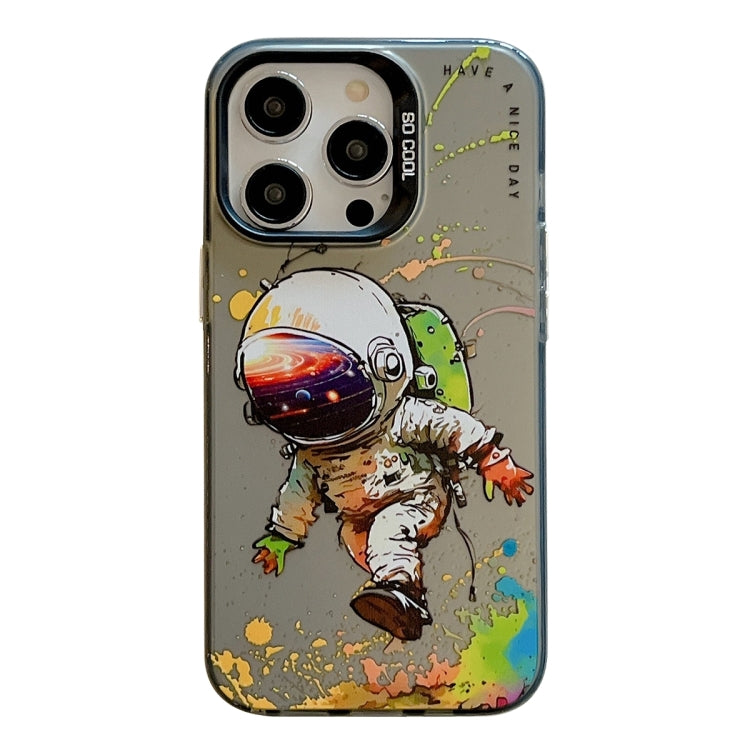 Coque iPhone 15 Pro Série de peinture à l'huile avec motif animal en PC + TPU