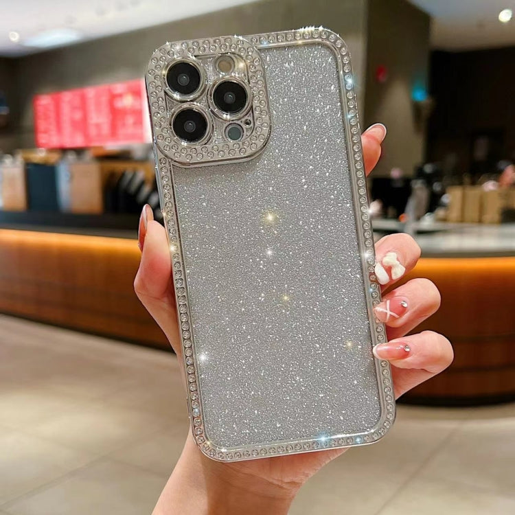 Coque pour iPhone 15 Pro Max en TPU avec dégradé de diamant et paillettes