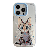 Coque peinture à l'huile avec motif animal en PC + TPU pour iPhone 13 Pro Max