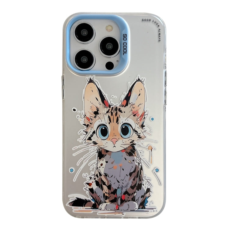 Coque iPhone 15 Pro Max Série de peinture à l'huile avec motif animal en PC + TPU