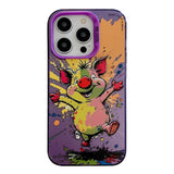 Coque iPhone 14 Pro de peinture à l'huile avec motif animal en PC + TPU