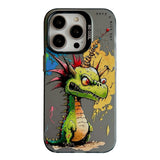 Coque iPhone 15 Pro Max Série de peinture à l'huile avec motif animal en PC + TPU