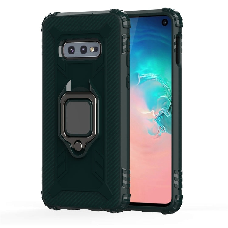 Coque en fibre de carbone avec support de bague rotative à 360 degrés pour Galaxy S10e