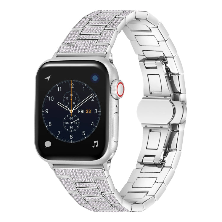 Bracelet en métal diamant pour Apple Watch Series9, 8 & 7 41 mm et 45mm