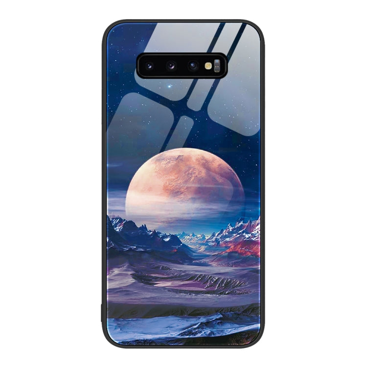 Coque en verre peint coloré Pour Samsung Galaxy S10+