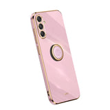 Coque 6D galvanoplastie en TPU avec porte-anneau Pour Samsung Galaxy S23 FE 5G