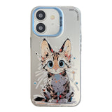 Coque iPhone 11 de peinture à l'huile avec motif animal en PC + TPU