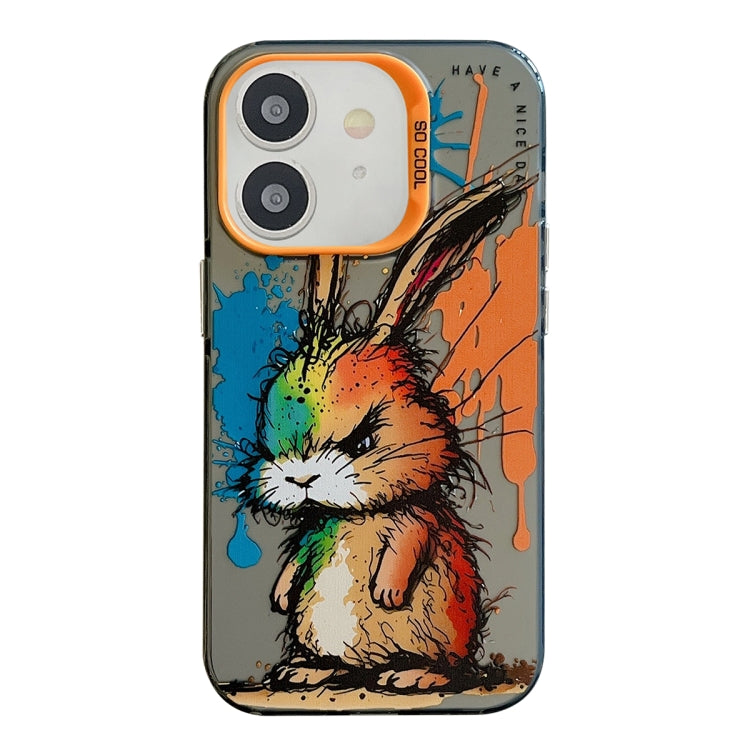 Coque iPhone 11 de peinture à l'huile avec motif animal en PC + TPU