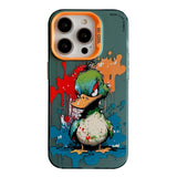 Coque iPhone 12 Pro de peinture à l'huile avec motif animal en PC + TPU