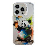 Coque iPhone 12 Pro de peinture à l'huile avec motif animal en PC + TPU