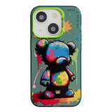 Coque peinture à l'huile avec motif animal en PC + TPU pour iPhone 13