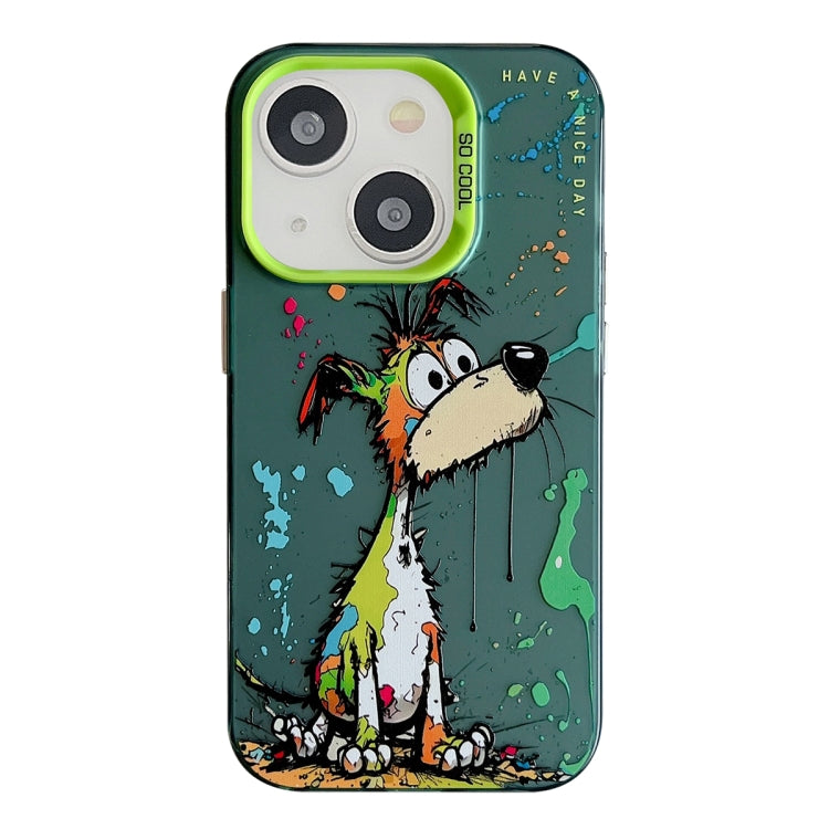 Coque peinture à l'huile avec motif animal en PC + TPU pour iPhone 13