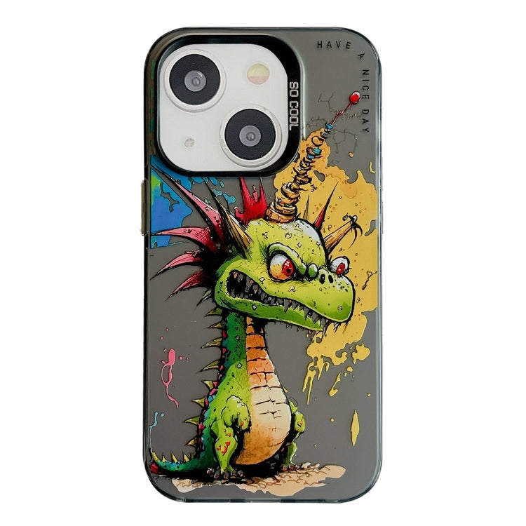 Coque peinture à l'huile avec motif animal en PC + TPU pour iPhone 13