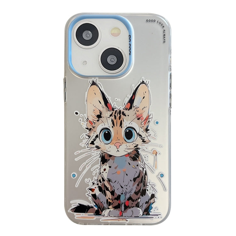 Coque peinture à l'huile avec motif animal en PC + TPU pour iPhone 13