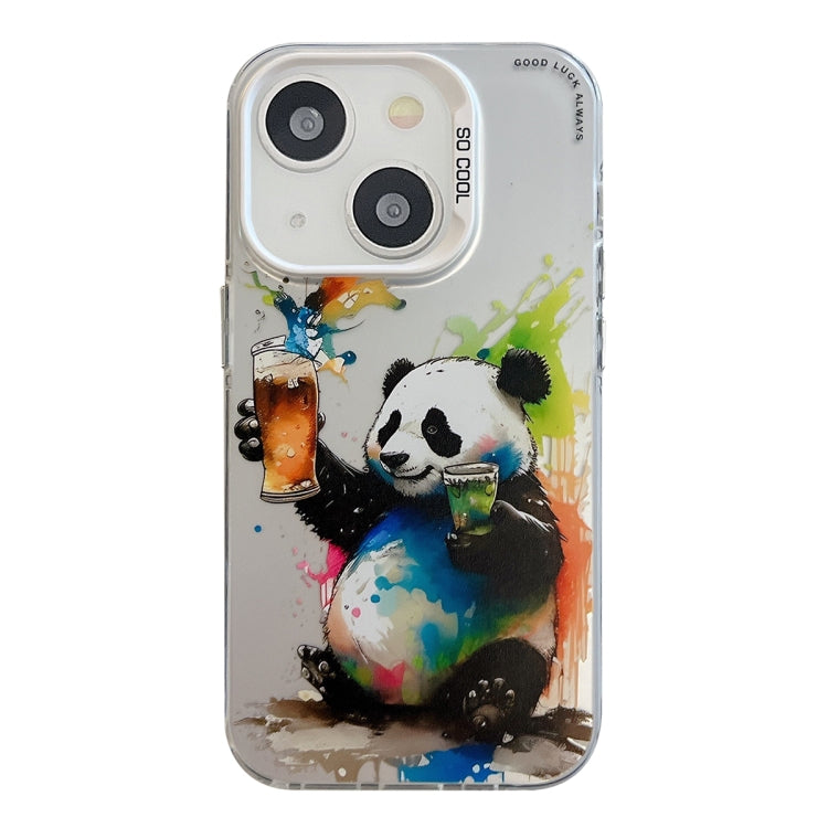 Coque peinture à l'huile avec motif animal en PC + TPU pour iPhone 13