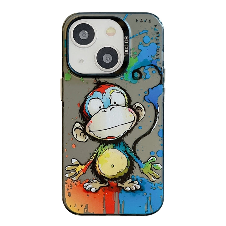 Coque peinture à l'huile avec motif animal en PC + TPU pour iPhone 13