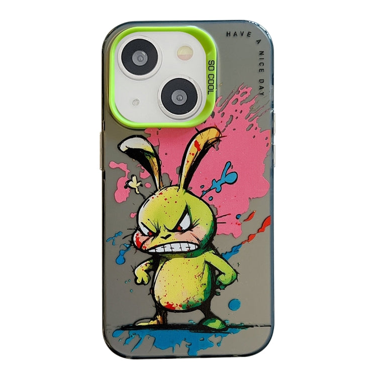 Coque peinture à l'huile avec motif animal en PC + TPU pour iPhone 13