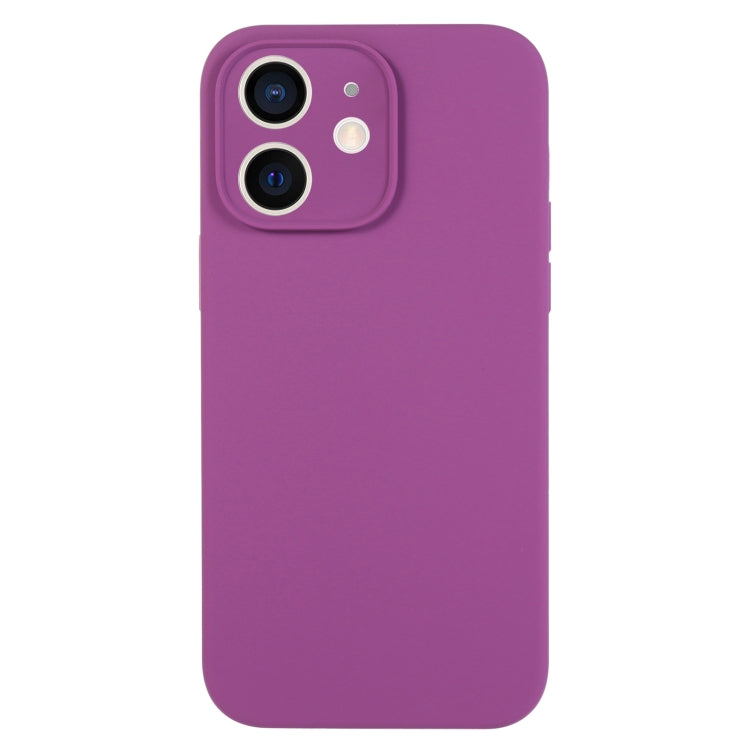 Coque à pores fins en silicone liquide de couleur pure Pour iPhone 12