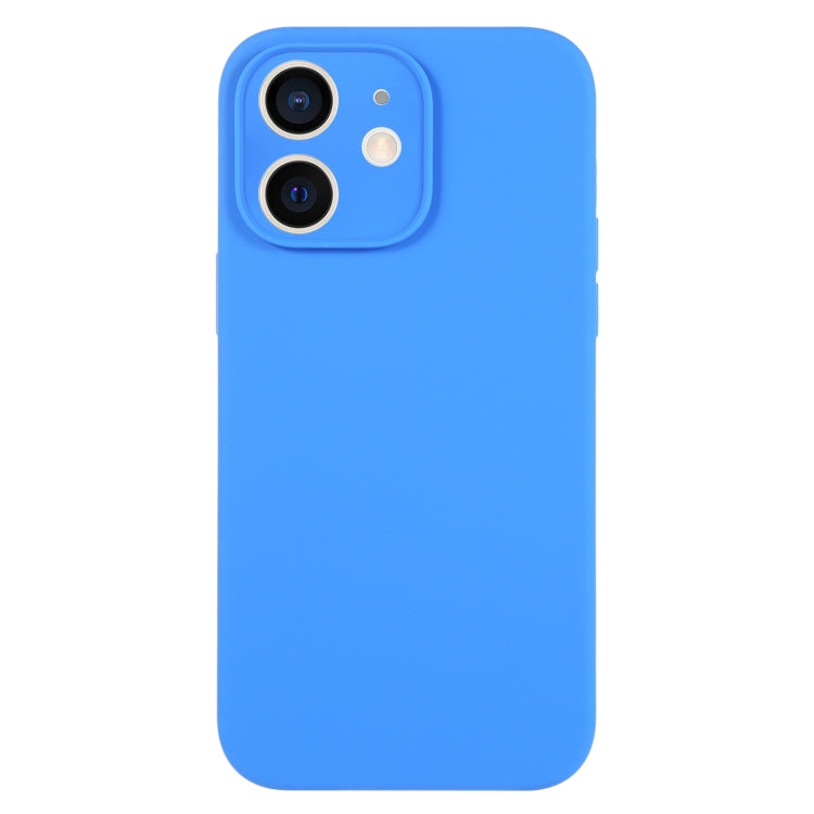 Coque à pores fins en silicone liquide de couleur pure Pour iPhone 12