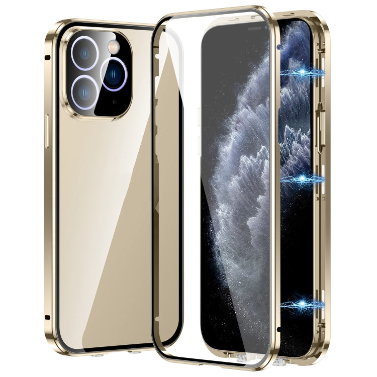 Coque en verre trempé HD à double boucle magnétique Pour iPhone 11 Pro Max