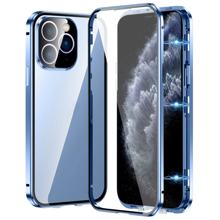 Coque en verre trempé HD à double boucle magnétique Pour iPhone 11 Pro Max