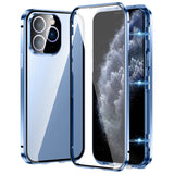 Coque en verre trempé HD à double boucle magnétique Pour iPhone 11 Pro Max