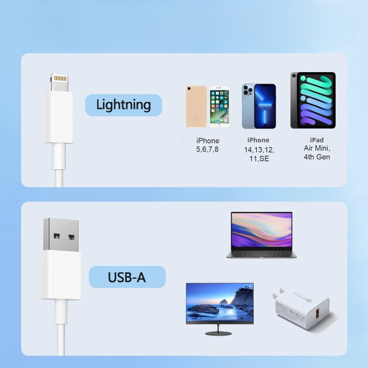 Câble charge rapide USB lightning : 1 m