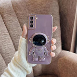 Coque Plating Astronaut Holder Pour Samsung Galaxy A70