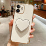 Coque Galvanoplastie Love Heart Holder TPU Pour iPhone 12 Mini