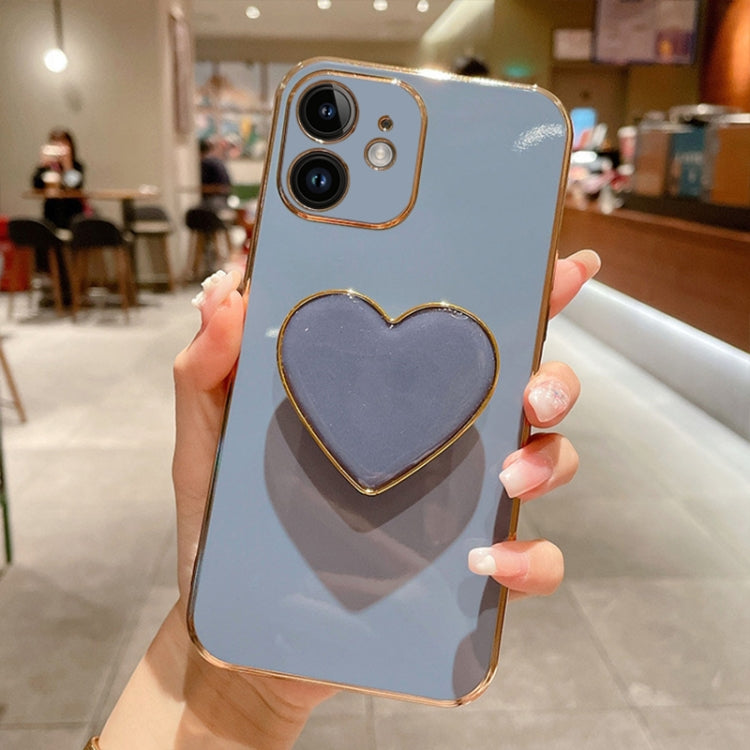 Coque Galvanoplastie Love Heart Holder TPU Pour iPhone 12 Mini