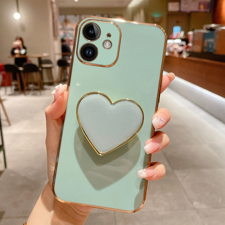 Coque Galvanoplastie Love Heart Holder TPU Pour iPhone 12 Mini