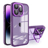 Coque pour iPhone 15 Pro Max avec Support Invisible pour Objectif, Matte Transparent et MagSafe