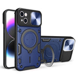 Coque magnétique en bouclier de came coulissante pour iPhone 15 Plus