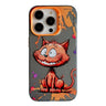 Coque iPhone 14 Pro de peinture à l'huile avec motif animal en PC + TPU