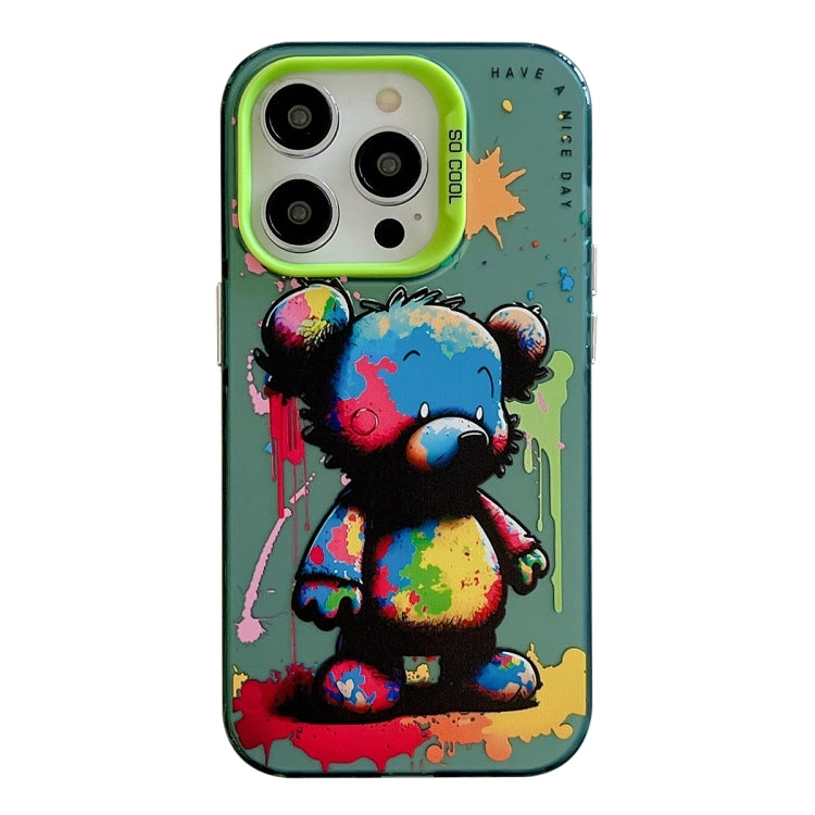 Coque iPhone 15 Pro Max Série de peinture à l'huile avec motif animal en PC + TPU