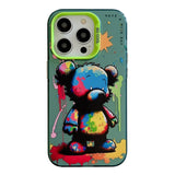 Coque iPhone 15 Pro Série de peinture à l'huile avec motif animal en PC + TPU