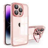 Coque pour iPhone 15 Pro avec Support Invisible pour Objectif, Matte Transparent et MagSafe