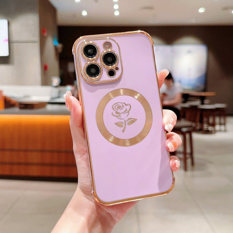 Coque iPhone 15 Pro Roses Flower MagSafe Electroplate