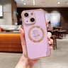 Coque iPhone 15 Plus Roses Flower MagSafe Electroplate