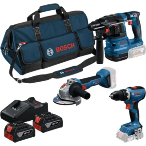 KIT 3 OUTILS perceuse - meuleuse - perforateur - 2 x 4ah + chargeur - 0615A50094 Bosch